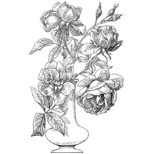 Roses in Vase 1244N