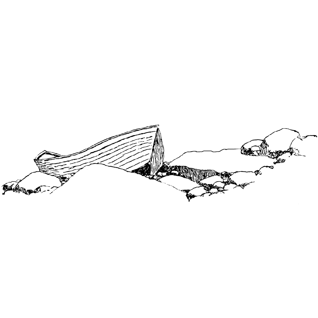 Boat on Rocks 1383G