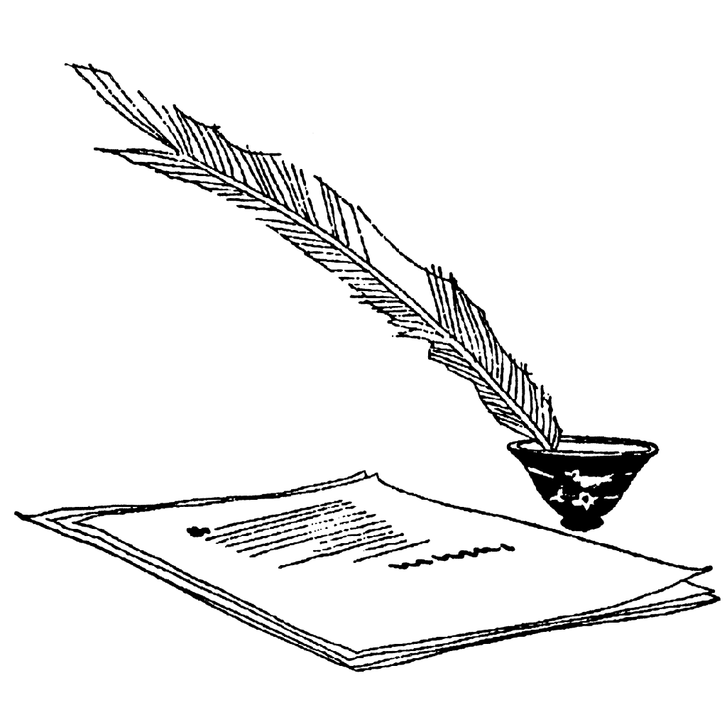 Feather Pen & Paper 851J