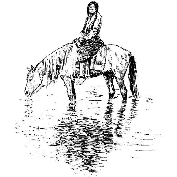 Indian Woman on Horse 240J