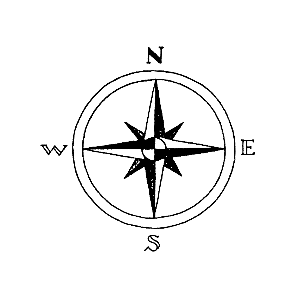 Compass for a shop map