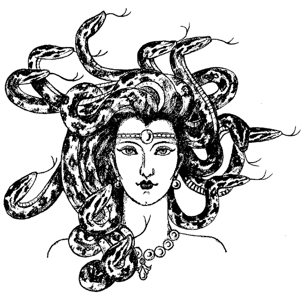 Medusa with her hair of snakes