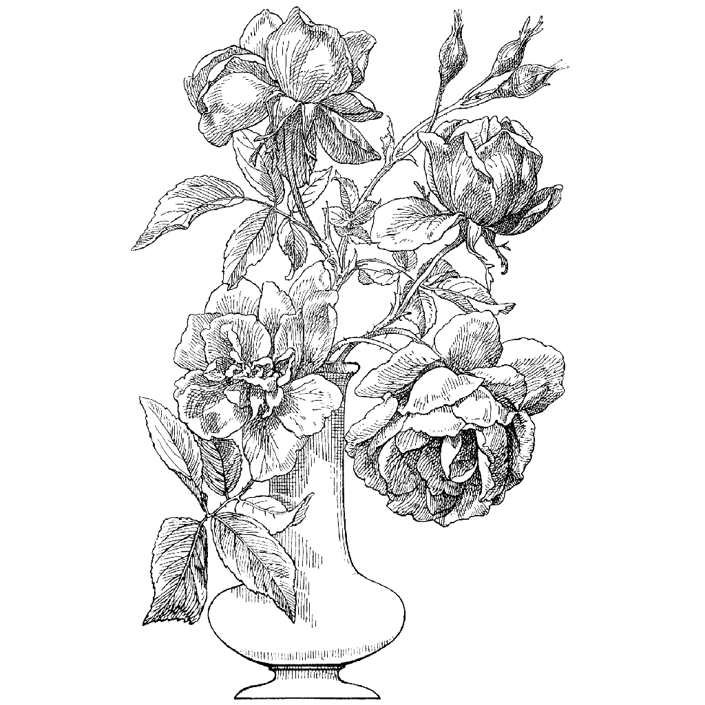 Roses in Vase 1244N