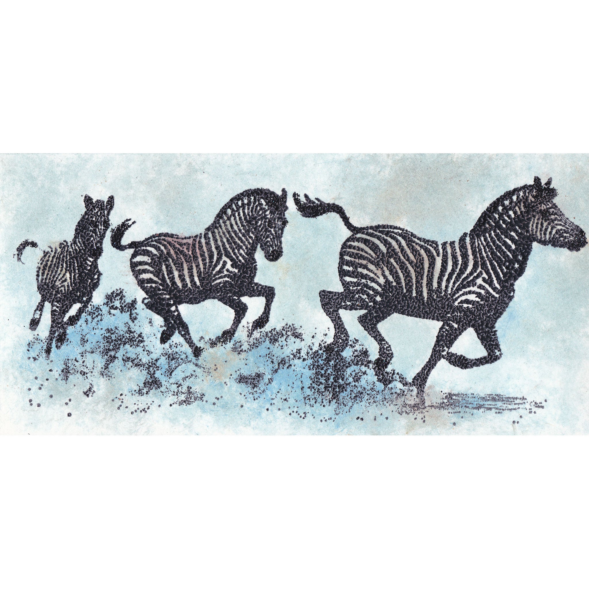 Running Zebras Large 1148O - Beeswax Rubber Stamps